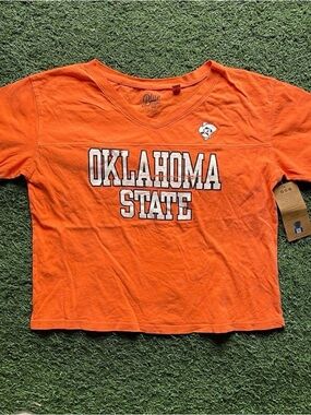 Oklahoma State OSU Orange crop V-Neck Tee Medium & Large